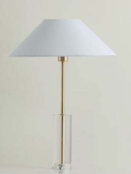 Cena 1 Light Crystal Glass Cylinder Table Lamp, 36x36x50cm