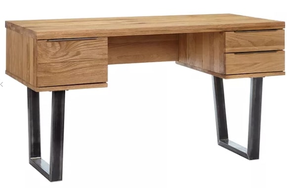 JOHN LEWIS & PARTNERS CALIA DESK IN OAK AND BLACK, 65x135x75cm