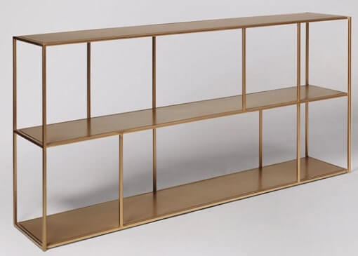 Aero Shelving Unit, Brass, 80x160x30cm