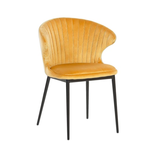 Velvet Dining Chairs Yellow AUGUSTA, 50 x 59 x 81cm