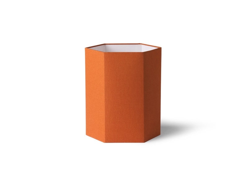 Hexagonal lampshade burlap M - orange, 27x27x31.5cm
