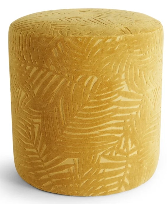 Bascombe Round Floral Pouffe Ottoman, 0x40x42cm