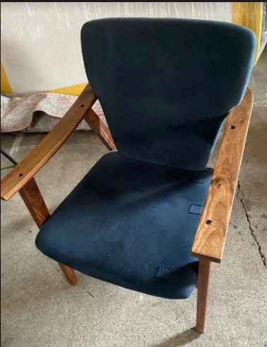 Blue & Walnut Desk Chair