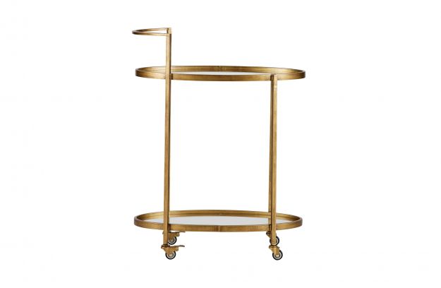 Push Trolley Metal Antique Brass, 86x67x35cm