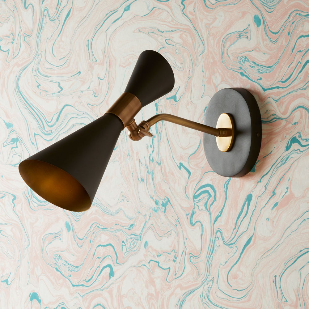Bow Tie wall light in black, 31x45x16cm