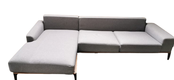 Left Hand Grey Corner Sofa, 160x300x95cm