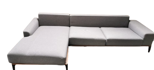 Left Hand Grey Corner Sofa, 160x300x95cm