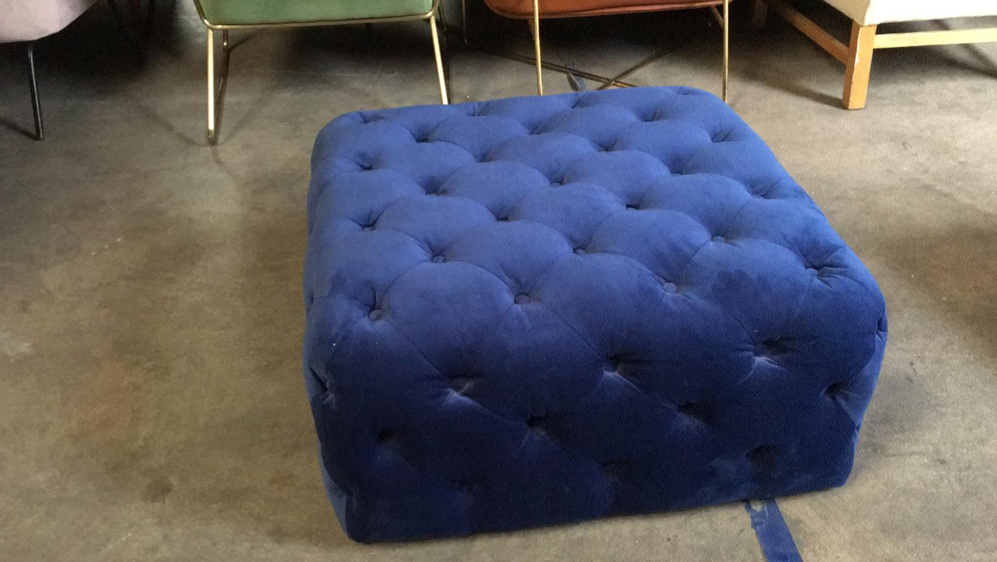 Royal Blue Ottoman, 40x80x80cm