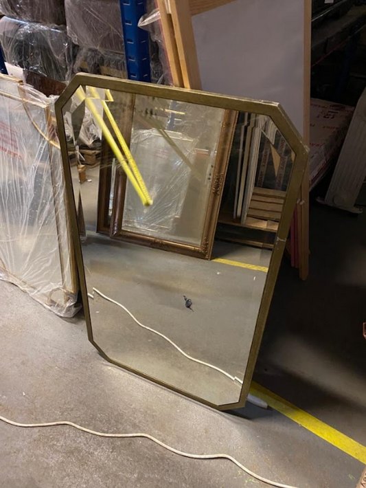 Antique brass mirror