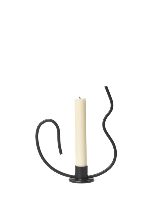 Valse Candle Holder - Low - Black