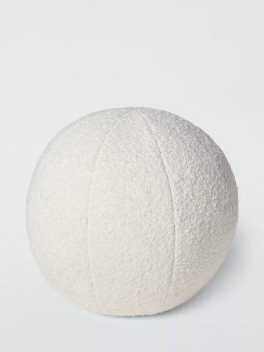 John Lewis Boucle Sphere Cushion Dia.30, Marshmallow