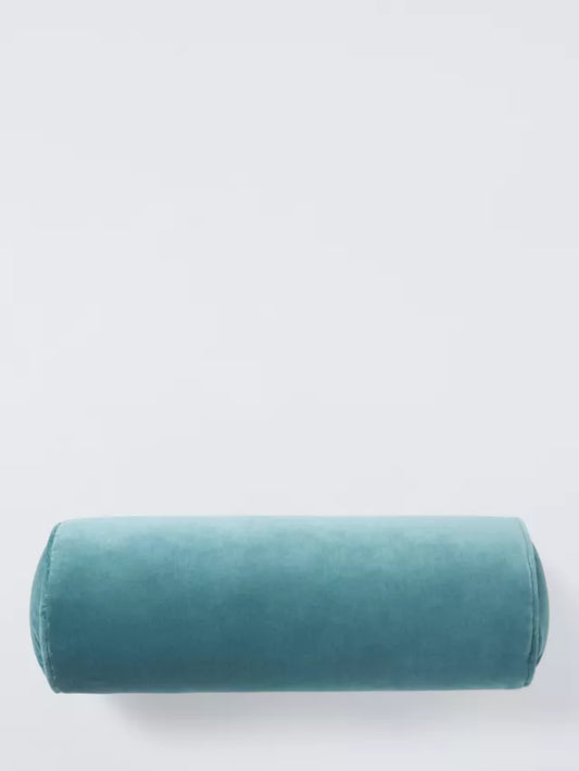 John Lewis ANYDAY Cotton Velvet Bolster Cushion, Teal
