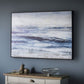 Blue Waves Summer Haze Framed Seascape Acrylic Canvas 120 x 80cm