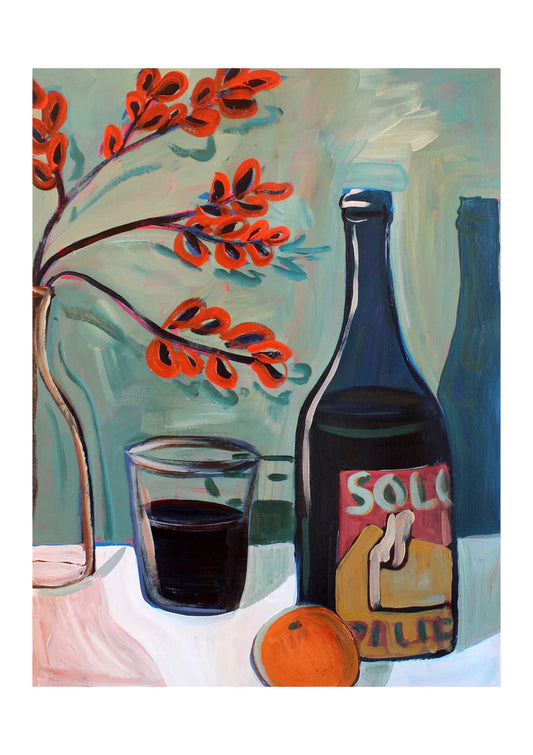 Red Wine and an Orange, 50x70cm