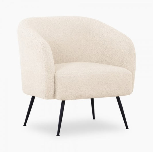 Nashville Armchair, Ivory White Boucle, 78x77x69cm