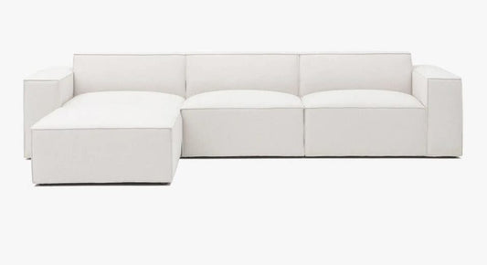 Corner Sofa, Ivory, 65x290x188cm