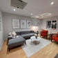 Left Hand Grey Corner Sofa, 160x300x95cm