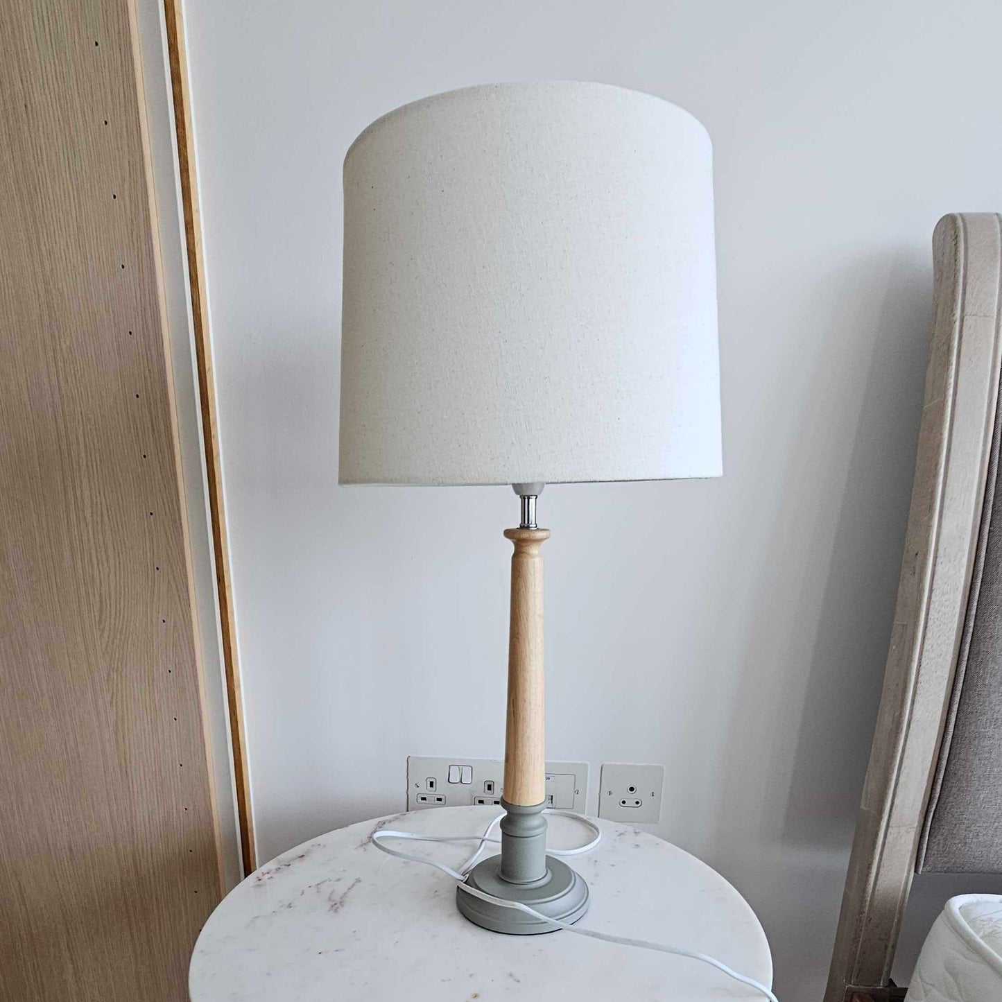 Oslo Wooden Table Lamp - Grey
