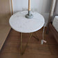 Marble Round Top Side Table in Brass Hairpin Legs, 50x50x55cm