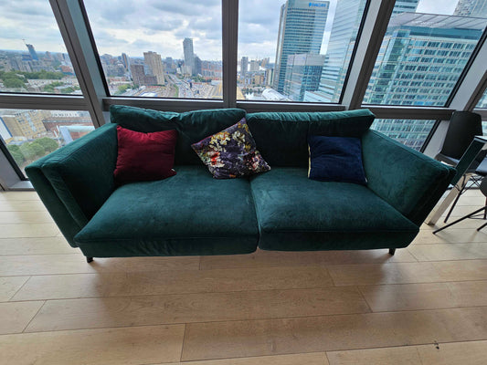 Modern Dark Green Jade 2 Seater Sofa, 85x200x70cm