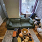 3- Seater Green Sofa, 100x215x70cm