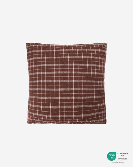 Cushion cover, HDThame, Brown check, 50x50cm