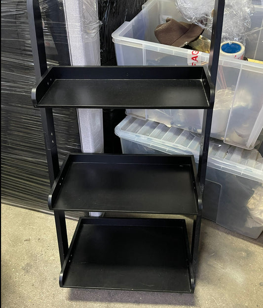 4-Tier Wood Ladder Bookshelf, Black, 22x55x105cm