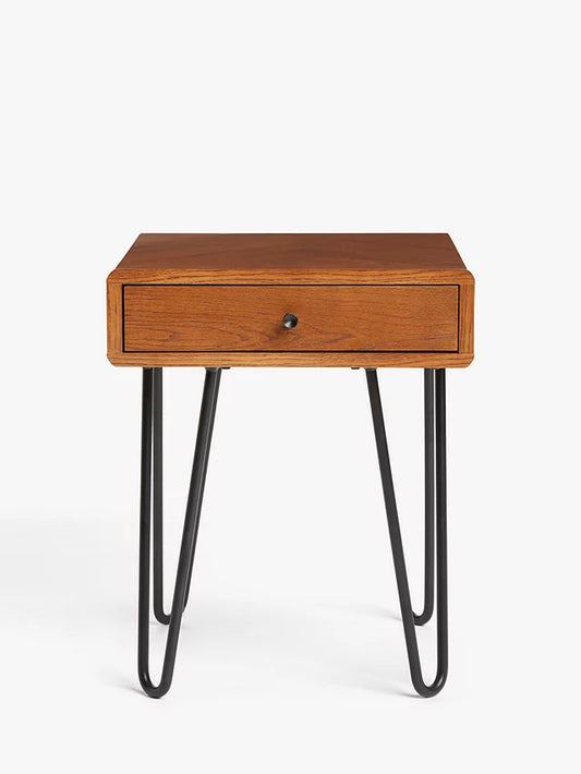 John Lewis Hairpin Side Table, Dark Oak, 55x45x45cm