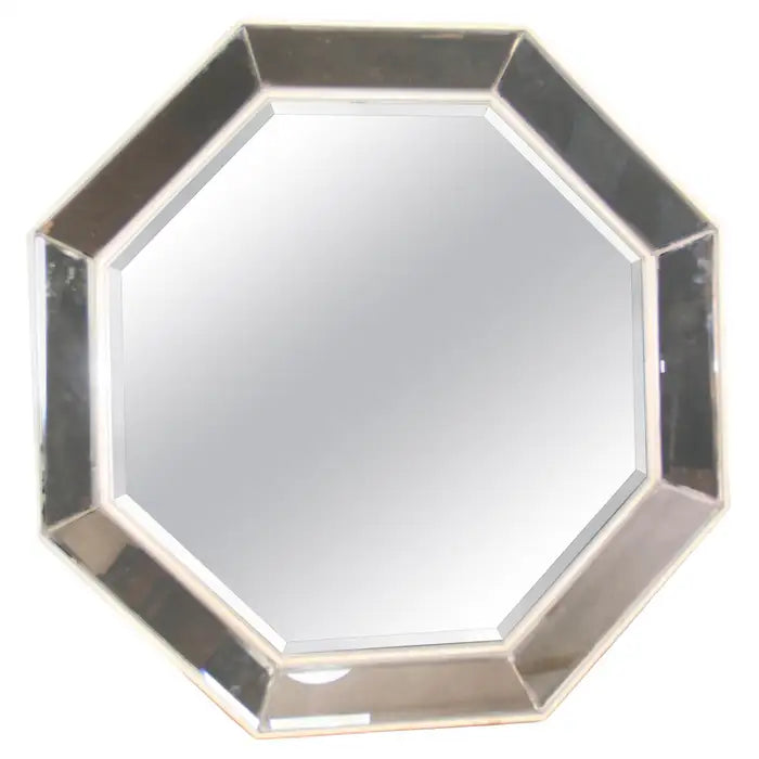 Modern Italian Beveled Glass Octagonal Mirror, 63x63cm