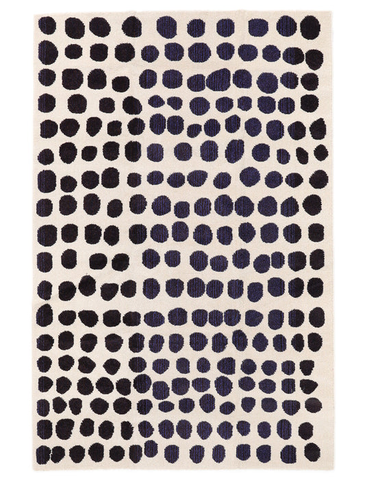 Square - Beige / Dark Blue Rug 160 x 230 cm