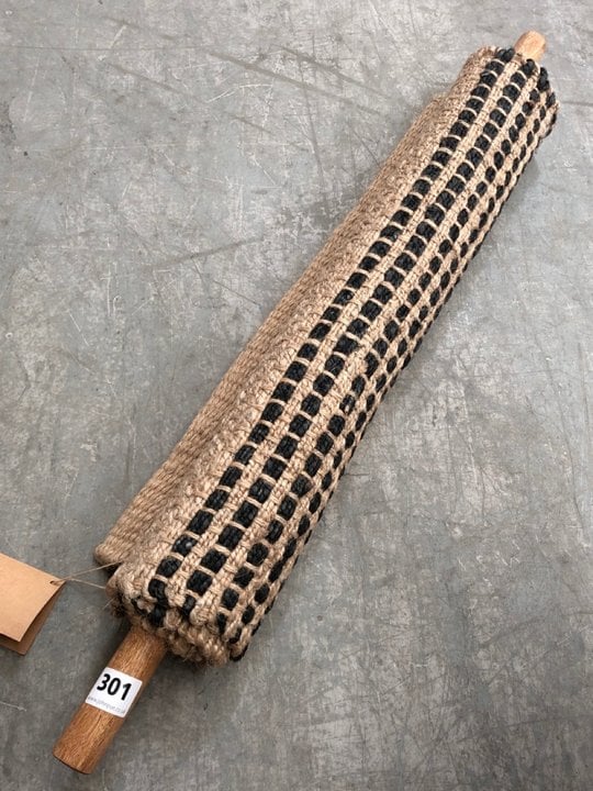 Nkuku Patuli Natural Fabric Wall Art Hanging in Natural and Black Jute Woven Design