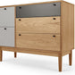 Campton Multi Chest of Drawers, Oak and Grey (MADE.com), 45x105x85cm