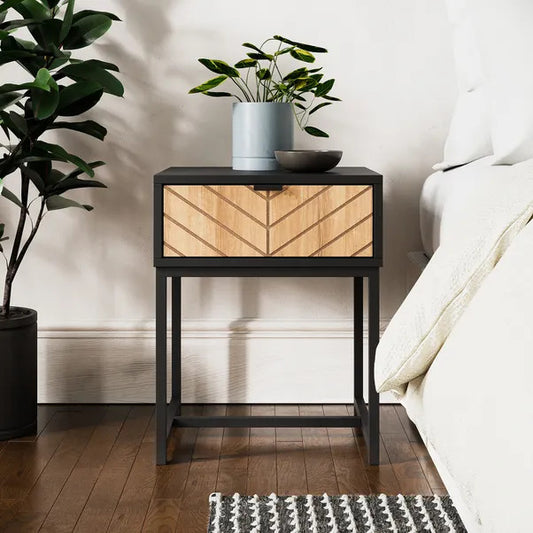 Nixon 1 Drawer Bedside Table, 50x40x39.5cm