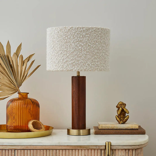 Hazelle Boucle Table Lamp, H 44cm x W 26cm x D 26cm