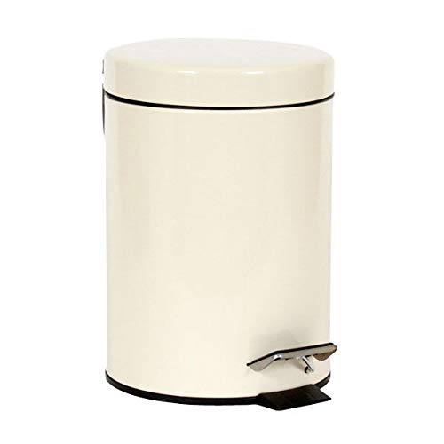 Crystals Small Pedal Bin with Lid-3 Litre Bathroom Bin for Rubbish and Waste-Stainless Steel Toilet Bin