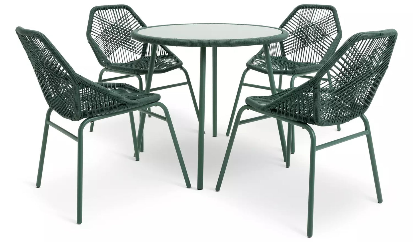 Habitat Hector 4 Seater Rattan Effect Patio Set - Green