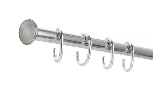 Argos Home 105x194cm Telescopic Rail And Ring Set - Chrome