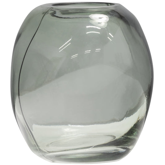 WOOOD Elio vase dented glass blue/green 15x15cm