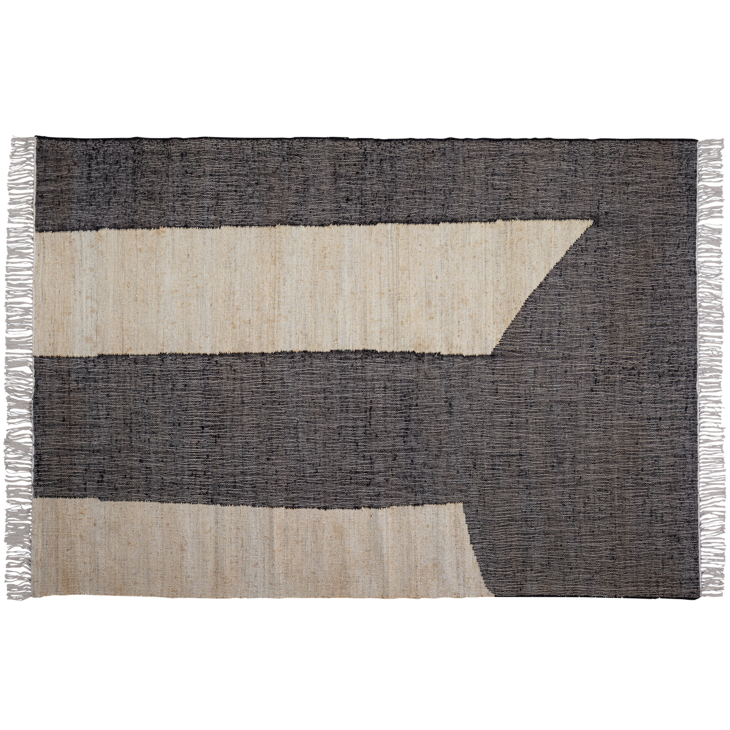 WOOOD Lias rug jute natural/black 200x300cm