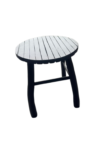 Wood Side table, Black, 35x40cm