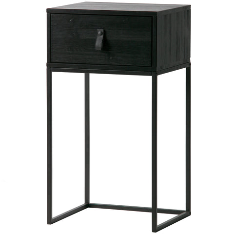 WOOOD Zola nightstand with drawer black [fsc], 74x40x35cm