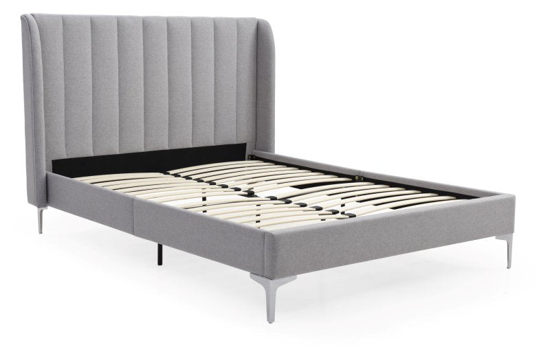 Avery Bed, Double, Athena Grey Velvet