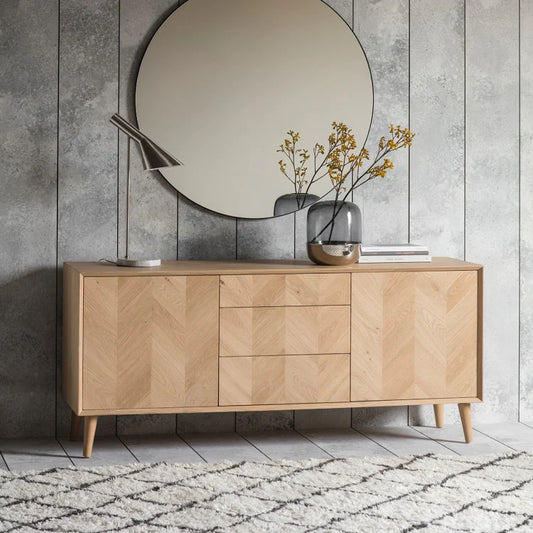 Herringbone 2Dr/3Drwr Sideboard  1600x450x700mm