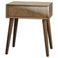 Herringbone 1 Drawer Side Table, Solid Oak  500x450x600mm