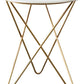 Marble Round Top Side Table in Brass Hairpin Legs, 50x50x55cm