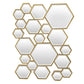 KOHORS Modern Hexagon Wooden Framed Wall Mirror 57X78cm