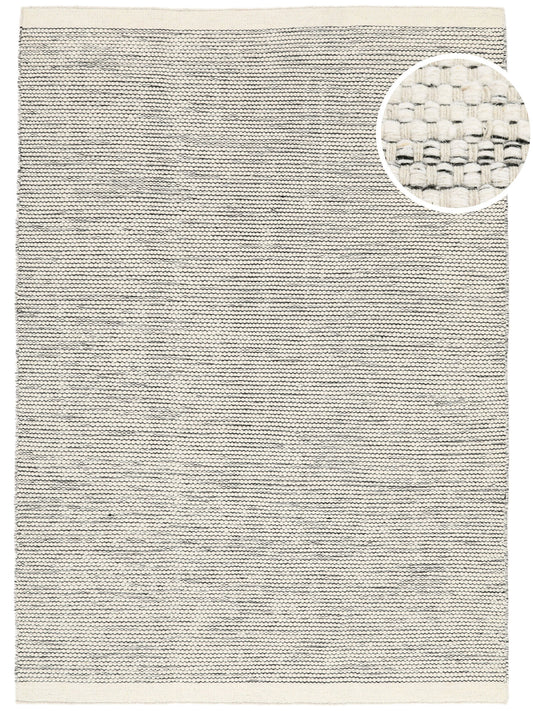 Abisko - Beige / Black Wool Rug, 200 x 140 cm