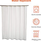 Fabric Shower Curtain Mould Resistant and Water Repellent, White, 180 x 180cm