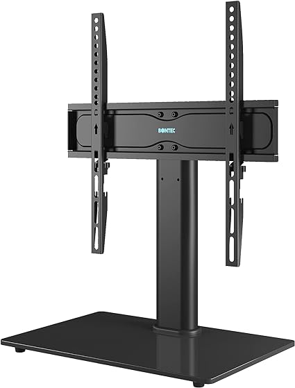 BONTEC Universal Table Top Pedestal TV Stand with Bracket for 26”-55”
