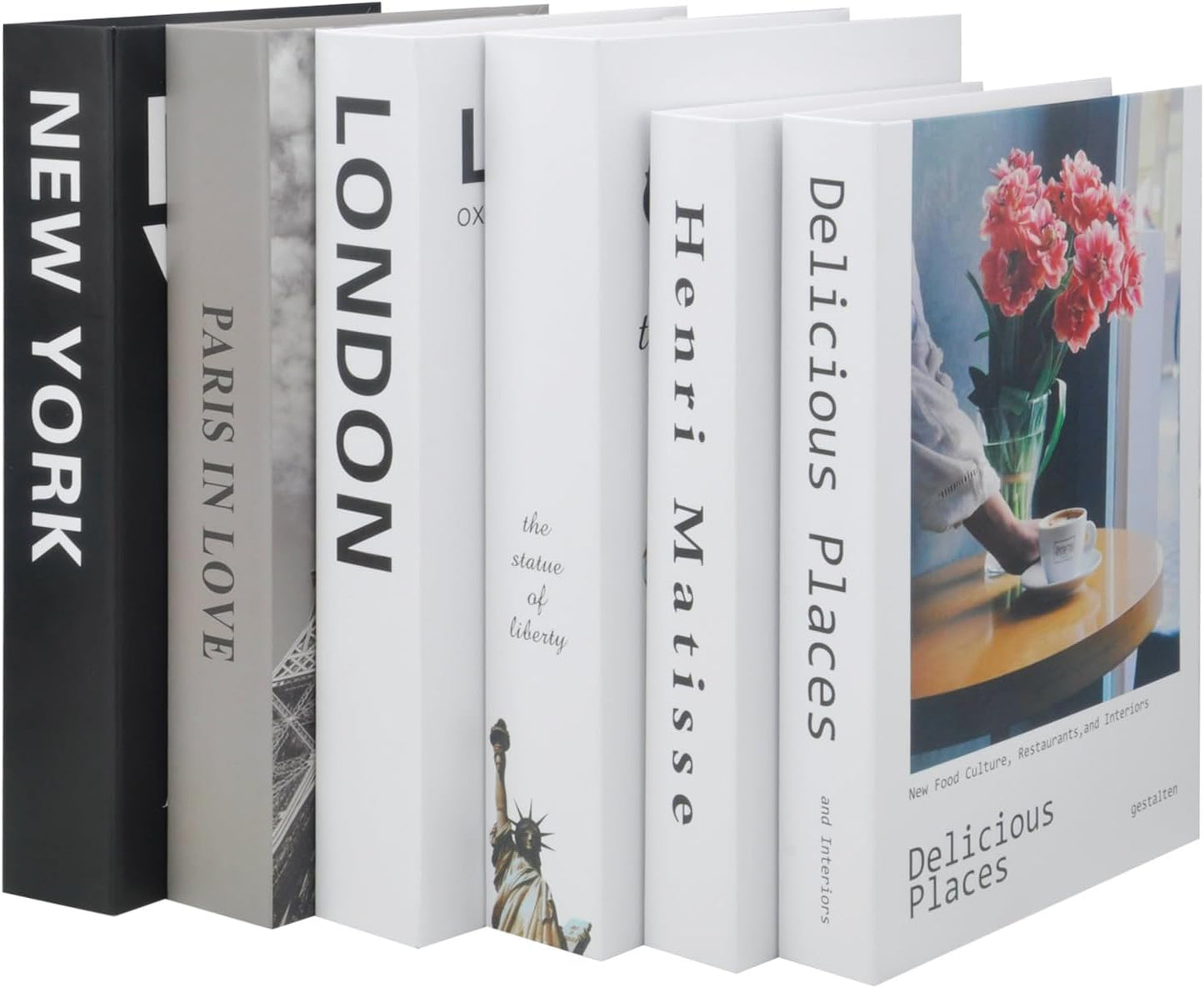 6 Pcs Fashion Decorative Book, Hardcover Modern Decorative Books